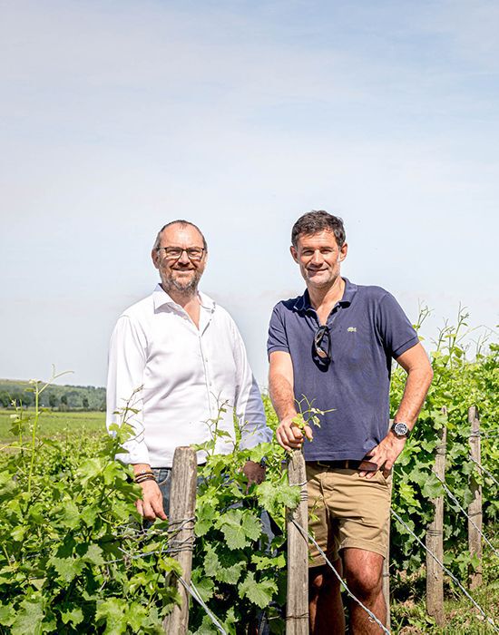 notre chef de Cave Hugues Forget, en visite au domaine Vacheron avec Jean-Dominique Vacheron