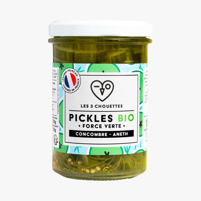 Pickles bio concombre aneth Les 3 chouettes