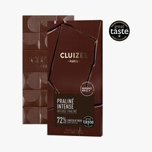Tablette Gourmande Noir 72% Praliné intense Cluizel