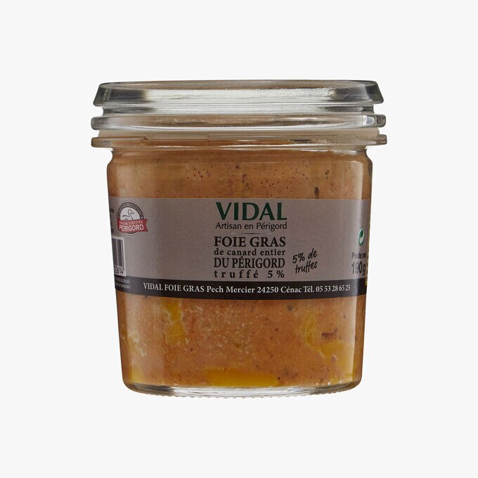 Foie gras de canard entier du Périgord truffé 5% Vidal
