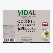 Confit de canard du Périgord - 2 cuisses Vidal