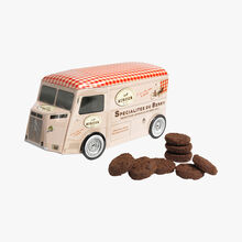Boîte métal en forme de camionnette - Sablés au chocolat Daniel Mercier