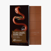 Tablette Gourmande Lait 45% Eclats Caramel beurre salé Cluizel