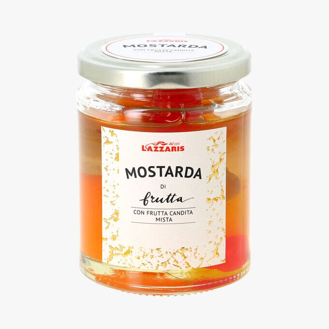 Condiment italien de fruits confits en sirop aromatisé à la moutarde Lazzaris
