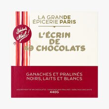 L'écrin de 49 chocolats, ganaches et pralinés noirs, laits et blancs La Grande Épicerie de Paris