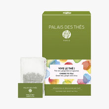 Vive le thé ! Thé vert gingembre & agrumes, 20 sachets mousselines Palais des Thés