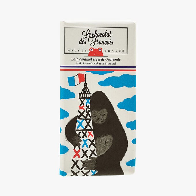 Lait, caramel et sel de Guérande - Illustration Rebecca Clarke Le Chocolat des Français