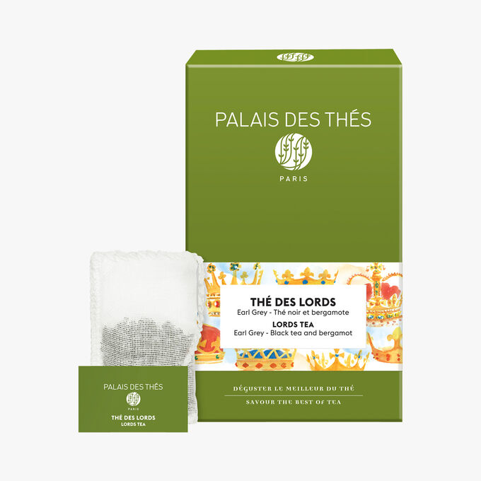Thé des lords, earl grey, bergamote, 20 sachets mousselines Palais des Thés