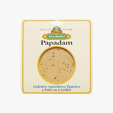 Poppadoms, spicy aperitif crispy discs to fry or grill Raajmahal