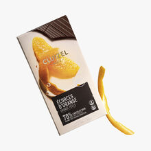 Tablette Ecorces d’orange Grand Cru Guayas d’Equateur noir 70% de cacao Cluizel
