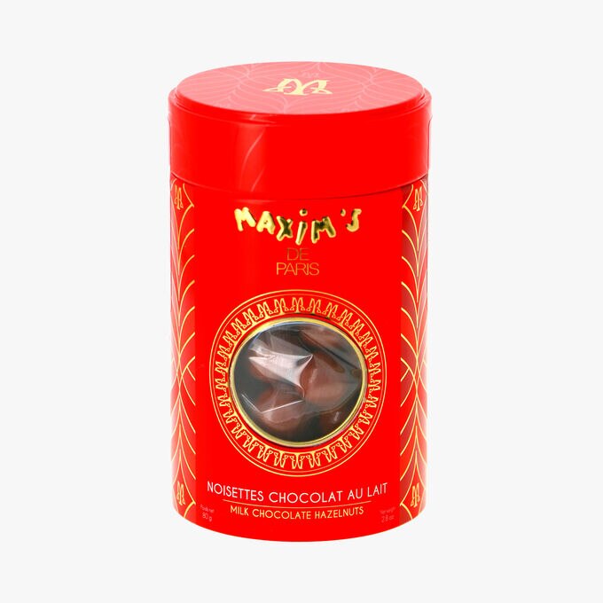 Boîte métal noisettes chocolat au lait Maxim's