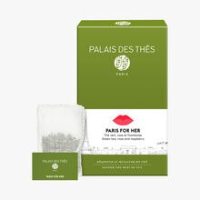 Paris for her, thé vert, rose & framboise, 20 sachets mousselines Palais des Thés