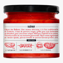 Ajvar des Balkans poivron grillé tomate et piment chili, épicé Kaïvar