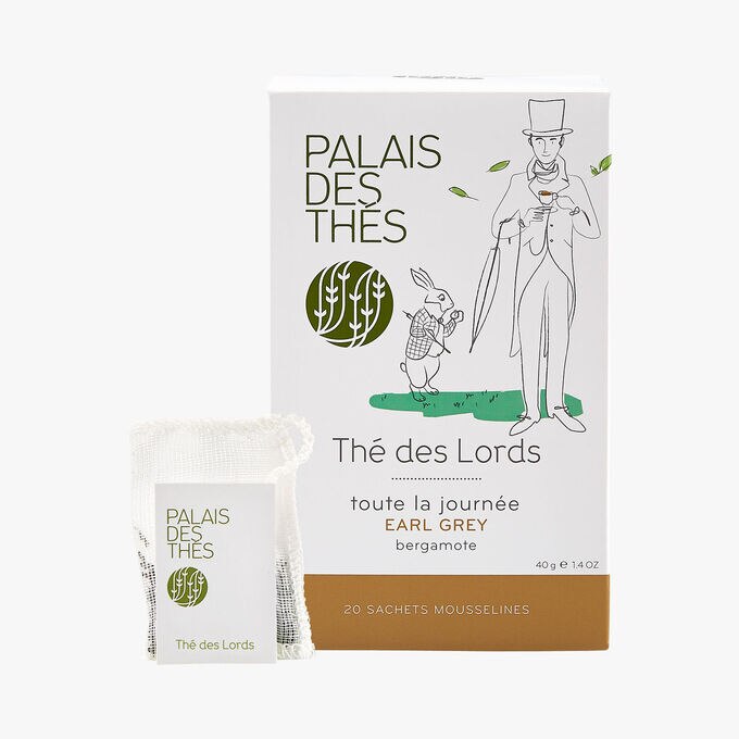 Thé des lords, earl grey, bergamote, 20 sachets mousselines Palais des Thés