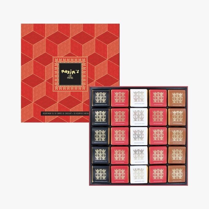 Assortiment de 50 carrés de chocolat Maxim's