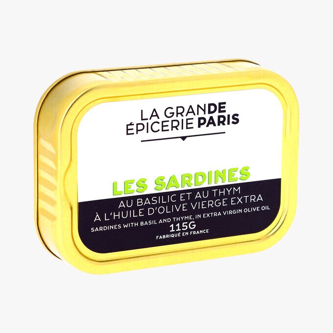 Les sardines au basilic et au thym à l'huile d'olive vierge extra La Grande Épicerie de Paris
