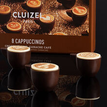 8 cappuccinos - Chocolat noir fourré ganache au café Cluizel