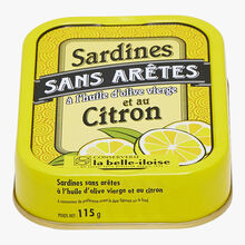 Sardines sans arêtes à l'huile d'olive vierge et au citron Conserverie la Belle-Iloise
