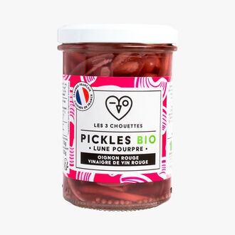 Pickles bio oignon rouge, vinaigre de vin rouge Les 3 chouettes 