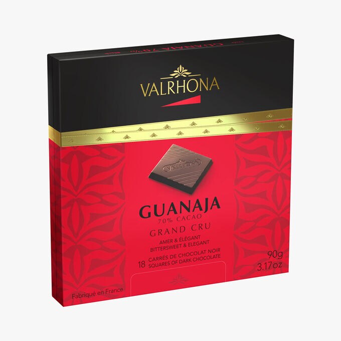 Box Of 18 Dark Chocolate Squares Guanaja Valrhona