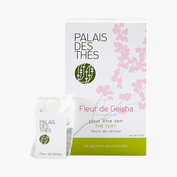 Fleur de Geisha, thé vert, fleurs de cerisier, 20 sachets mousselines Palais des Thés