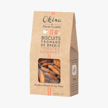 Biscuits fromage de brebis, tomates & oignons Okina