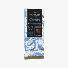 Tablette Caraïbe, chocolat noir (66% de cacao minimum, pur beurre de cacao) Valrhona