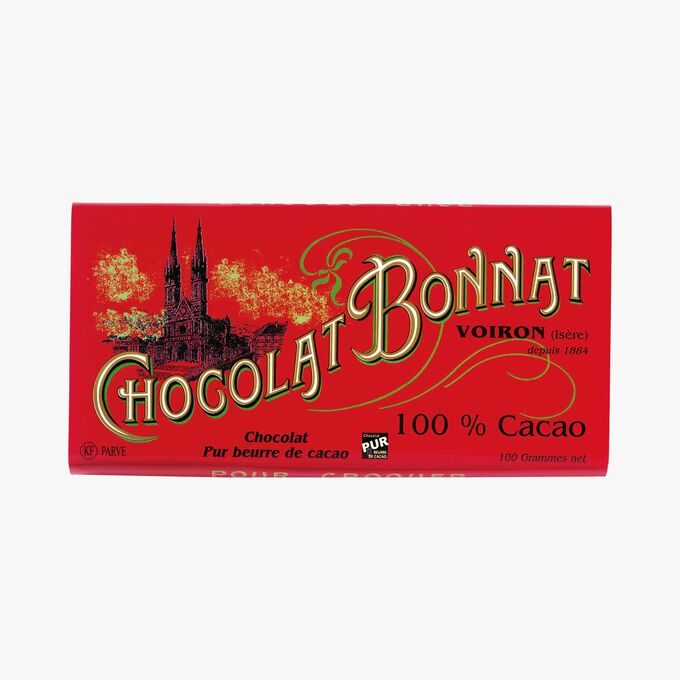 Tablette chocolat noir 100 % de cacao Bonnat