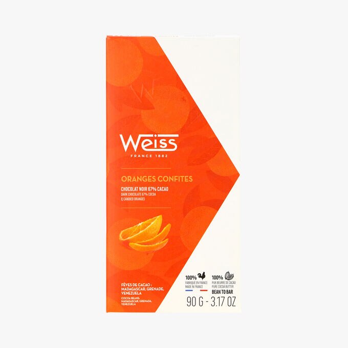 Chocolat 67 % cacao - Oranges confites Weiss