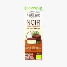 Noir - 70 % cacao - Noix de coco Les Chocolats de Pauline
