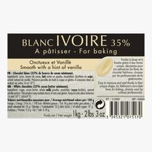 Blanc Ivoire, white cooking chocolate 35 % Valrhona