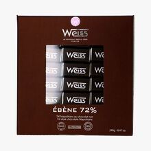 Ébène 72 % - 54 Napolitains au chocolat noir Weiss