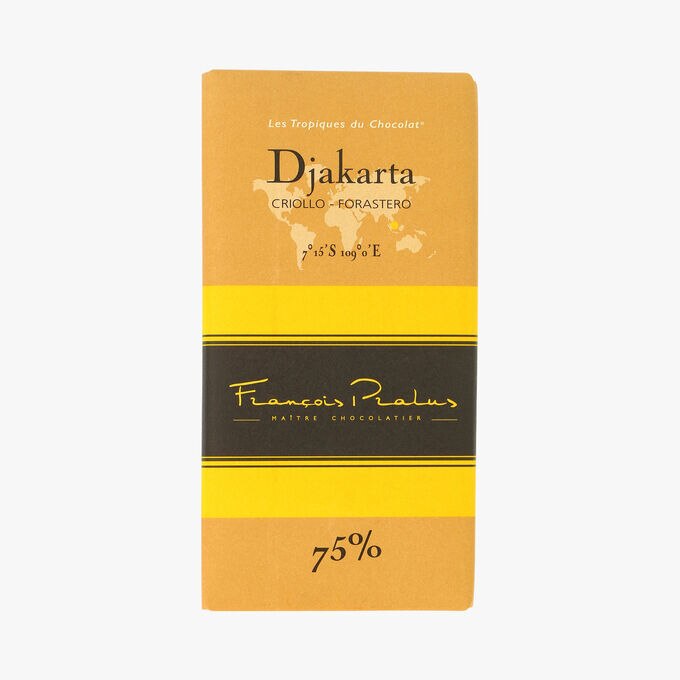 Tablette de chocolat noir Djakarta 75% Pralus