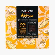 Abinao carrés de chocolat noir 85 % - 90 g Valrhona