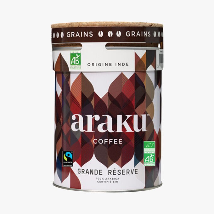 Café en grains Grande réserve, origine Inde Araku