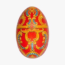 L'œuf Fabergé en métal, garni de petits oeufs en chocolats Le Petit Duc