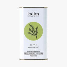 Thym frais infusé, préparation culinaire à base d'huile d'olive vierge extra Kalios