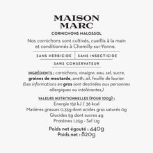 Cornichons Malossol Maison Marc