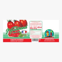 Tomates entières pelées au jus "au basilic" Conserves Guintrand