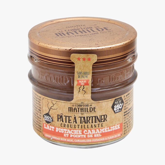 Pate A Tartiner Croustillante Lait Pistache Caramelisee Et
