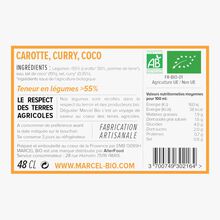 Soupe bio carotte, curry, coco Marcel Bio