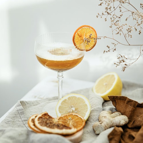 Cocktail automnal, rhum Mezan & camomille