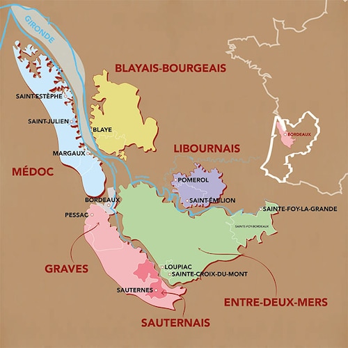 carte vignoble bordeaux