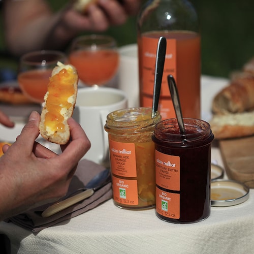 confiture extra fraise et marmelade orange douce