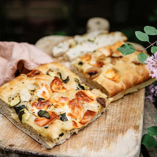 focaccia courgette scarmoza