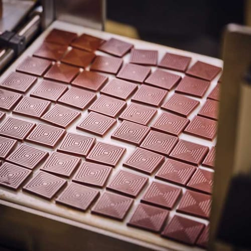 fabrication de carrés de chocolat Dolfin