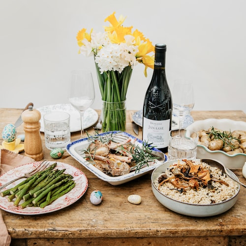 asperges, agneau, menu de paques, tabl&eacute;e de paques