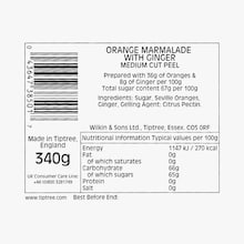 Marmelade d'oranges au gingembre, avec écorce moyenne Tiptree - Wilkin & Sons