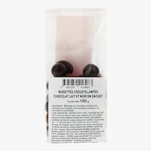 Noisettes croustillantes enrob&eacute;es de chocolat au lait et noir Maison Mercier