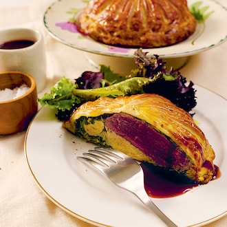 Tourte façon Welligton, foie gras, champignons, sauce Porto null